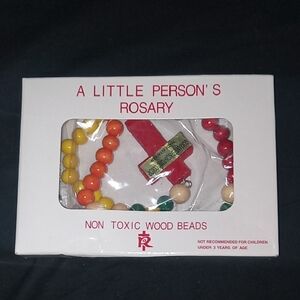 A Little Persons Rosary Christian Catholic Colorful Wooden Rosary Beads